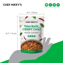 Load image into Gallery viewer, Thai Basil Crispy Chili Premium Condiment Single Pack 65g